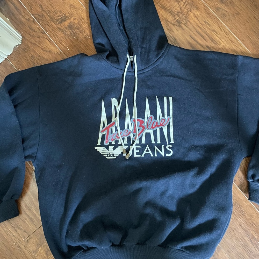 Emporio Armani Blue Sweatshirt Hoodie size medium excellent condition near mint